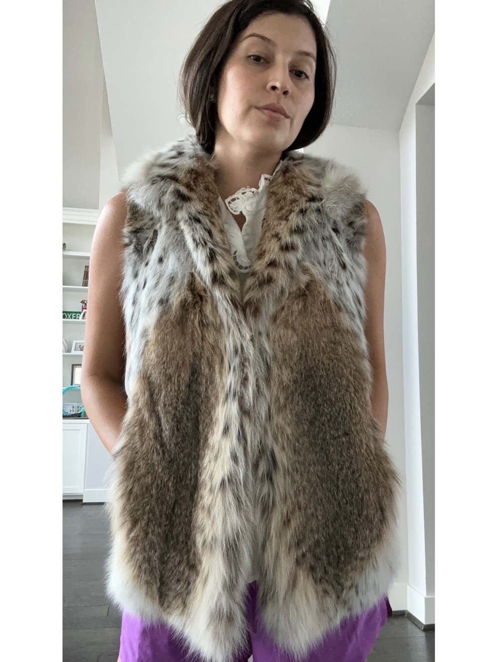 Authentic Lynx Fur Vest Size S/M